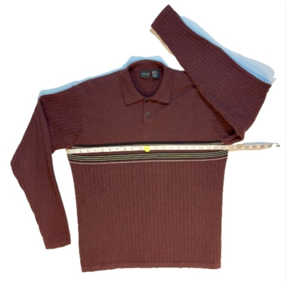 Massini Men's Burgundy Long Sleeve Pullover Sweater Size M ~ Perfect - Picture 3 of 7